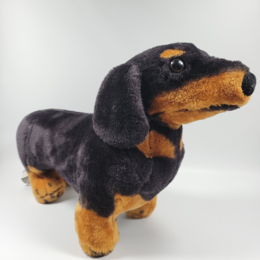 Melissa & Doug Dachshund Weiner Dog 20"‎ Plush Black & Tan Realistic Puppy - Picture 3 of 13